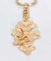 Gold Metal Yaprak Tasarımlı Şık Anahtarlık & Çanta Aksesuarı