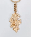 Gold Metal Yaprak Tasarımlı Şık Anahtarlık & Çanta Aksesuarı