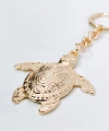 Gold Metal Deniz Kaplumbağası (Caretta Caretta) Tasarımlı Şık Anahtarlık