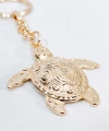 Gold Metal Deniz Kaplumbağası (Caretta Caretta) Tasarımlı Şık Anahtarlık