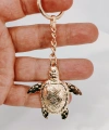 Gold Metal Deniz Kaplumbağası (Caretta Caretta) Tasarımlı Şık Anahtarlık