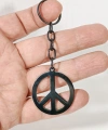 Barış Sembolü Figürlü Metal Anahtarlık - Minimalist ve Anlamlı Hediyelik Aksesuar