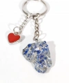 Lapis Lazuli Taşı ve Kalp Figürlü Özel Tasarım Anahtarlık