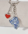 Lapis Lazuli Taşı ve Kalp Figürlü Özel Tasarım Anahtarlık