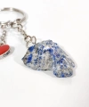 Lapis Lazuli Taşı ve Kalp Figürlü Özel Tasarım Anahtarlık