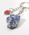 Lapis Lazuli Taşı ve Kalp Figürlü Özel Tasarım Anahtarlık