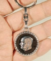 Atatürk Portreli Siyah Metal Anahtarlık