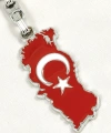 Ay Yıldız Bayraklı Türkiye Haritalı Metal Anahtarlık