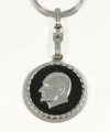Atatürk Portreli Siyah Metal Anahtarlık