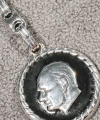 Atatürk Portreli Siyah Metal Anahtarlık