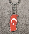 Ay Yıldız Bayraklı Türkiye Haritalı Metal Anahtarlık