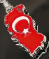 Ay Yıldız Bayraklı Türkiye Haritalı Metal Anahtarlık