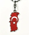 Ay Yıldız Bayraklı Türkiye Haritalı Metal Anahtarlık