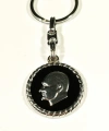Atatürk Portreli Siyah Metal Anahtarlık