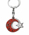 Kabartmalı Ay Yıldızlı Metal Anahtarlık
