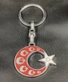 Kabartmalı Ay Yıldızlı Metal Anahtarlık