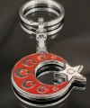 Kabartmalı Ay Yıldızlı Metal Anahtarlık