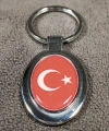 Ay Yıldızlı Kırmızı Oval Metal Anahtarlık