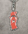 Kabartma Ay Yıldızlı Türkiye Haritalı Metal Anahtarlık