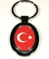 Ay Yıldızlı Kırmızı Oval Metal Anahtarlık