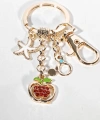 Elma, Deniz Yıldızı ve Mickey Figürlü Altın Tonlu Tasarım Anahtarlık