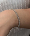 Gümüş 3.5 mm Beyaz Taşlı Su Yolu Kadın Bileklik