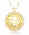 Gümüş Gold Allah Yazılı Kadın Kolye