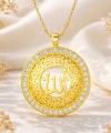 Gümüş Gold Allah Yazılı Kadın Kolye