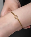Gümüş Gold Aşk Düğüm Kadın Bileklik