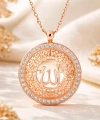 Gümüş Rose Allah Yazılı Kadın Kolye