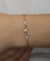 ​Gümüş Rose Kelebek Kadın Bileklik