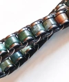 Hint Akik Doğal Taş Örme Erkek Bilekliği 6X3 mm