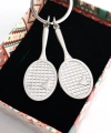İki Adet Raketli Metal Anahtarlık