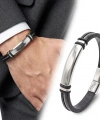 Moncuk Design İsim Yazılabilir Çelik Halatlı Deri Ve Beyaz Titanyum Kilit Bileklik 33513B15D2