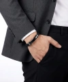 Moncuk Design İsim Yazılabilir Siyah Deri Ve Siyah Titanyum Kilit Bileklik 33513B15D4
