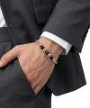 Moncuk Design Siyah Beyaz Çelik Top Ayarlanabilir Çelik Zincir Erkek Bileklik 33514B29D1