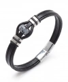 Moncuk Design Snowy Obsidian Rondela Doğaltaş Ve Deri Çelik Bileklik 33512B14D8