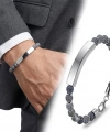 Moncuk Design Mat Akik Beyaz İsim Yazılabilir Ve Ayarlanabilir Çelik Zincir Bileklik 33512B29D3