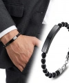 Moncuk Design Oniks Siyah İsim Yazılabilir Ve Ayarlanabilir Çelik Zincir Bileklik 33512B29D7