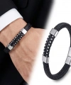 Moncuk Design Deri Çelik Damla Zincir Dolama Bileklik – Siyah 33514B1D7