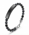 Moncuk Design Snowy Obsidian Siyah İsim Yazılabilir Ve Ayarlanabilir Çelik Zincir Bileklik 33512B29D11