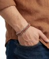 Moncuk Design Kırmızı Jasper Doğal Taşlı Hasır Örgü Zincirli Erkek Çelik Bileklik 33512B28D10