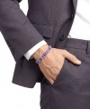 Moncuk Design  Ametist Doğal Taşlı Hasır Örgü Zincirli Erkek Çelik Bileklik 33512B28D16