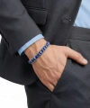 Moncuk Design  Lapis Doğal Taşlı Hasır Örgü Zincirli Erkek Çelik Bileklik 33512B28D17