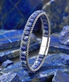 Moncuk Design  Lapis Doğal Taşlı Hasır Örgü Zincirli Erkek Çelik Bileklik 33512B28D17