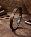 Moncuk Design Kahverengi PU Deri Zamak Erkek Bileklik 33513B16D1