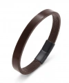 Moncuk Design Kahverengi PU Deri Zamak Erkek Bileklik 33513B16D1