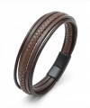 Moncuk Design Kahve Tüp Örgü Ve Çoklu Deri Bileklik - Zamak Kilit 33513B2D5Z