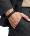 Moncuk Design Siyah Saç Örgülü Deri Bileklik Zamak Kilit 33513B8D12Z