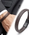 Moncuk Design Kahve Saç Örgülü Deri Bileklik Zamak Kilit 33513B8D1Z